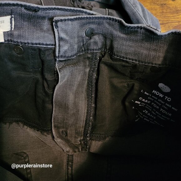 Madewell Jeans 26 Mid Rise 9" Skinny Black Sea Wash Tummy Control Stretch Denim - Picture 4 of 14